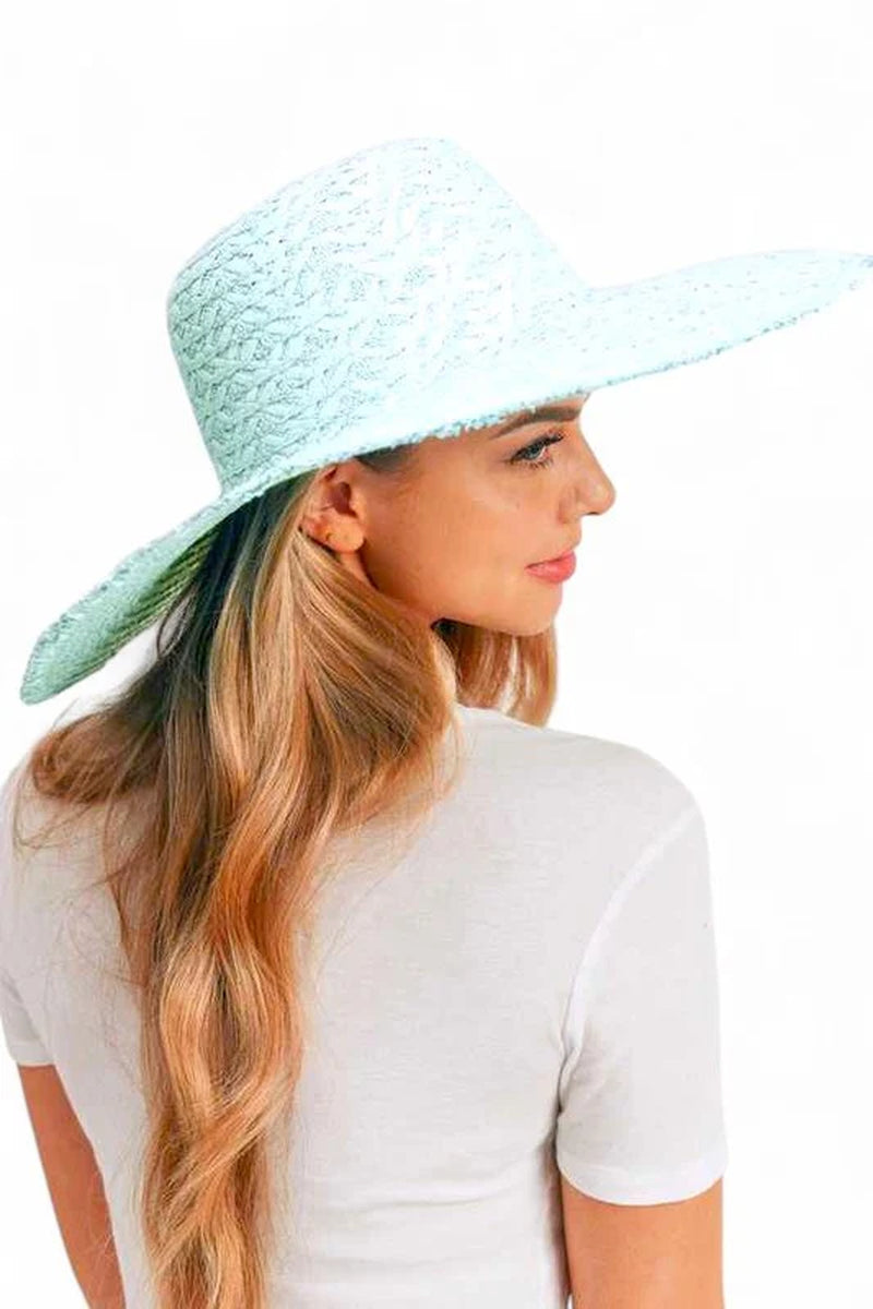 Wide Brim Frayed Edge Sun Hat