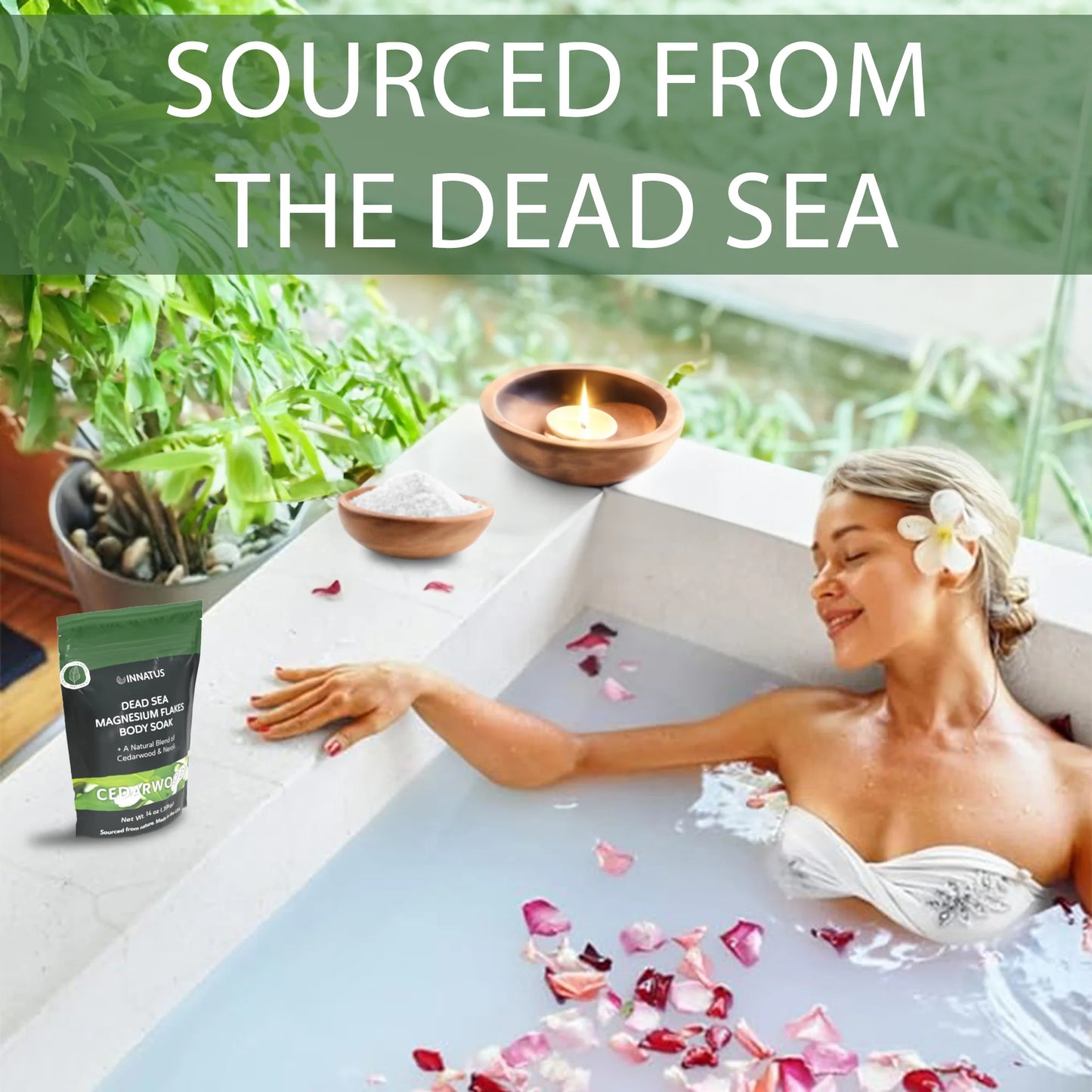 Pure Dead Sea Magnesium Flakes Restful Cedarwood Soak