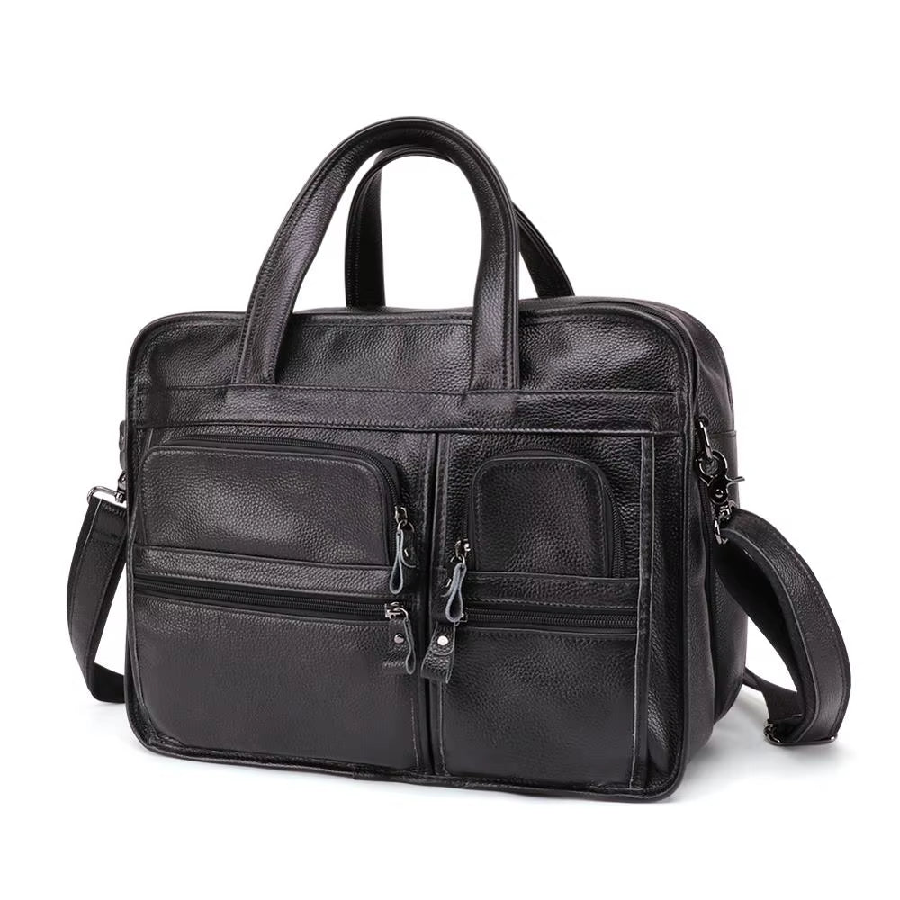 Men Business Travel Men Messenger Bags Genuine Leather Men'S Handbags Male Large A4 Office Leather Shoulder Bag Laptop Bags