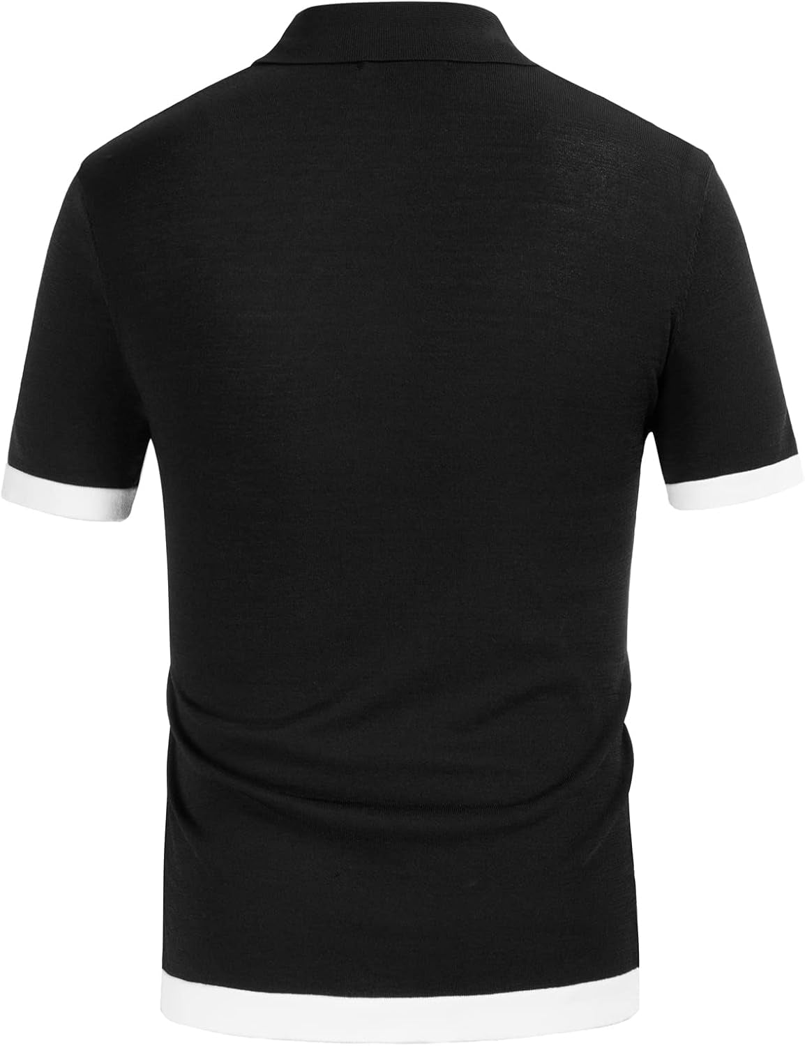 Mens Polo Shirts Vintage Striped Button down Knitted Golf Shirts