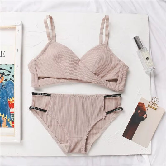 Women Bra and Panties Set Cotton Panties Push up Bras Low Rise Underwear Set Women Sexy Lingerie Set Intimates