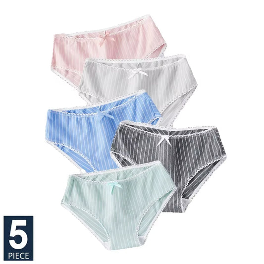 5Pcs/Set Cotton Panties Sexy Panty Briefs Breathable Women Underwear Lingerie for Female Ladies Lovely Young Girls Underpants