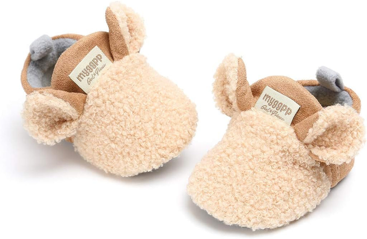 Baby Boy Girl Fleece Booties Newborn Cozy Winter Warm Socks Toddler Non-Slip Soft Sole Crib Shoes…