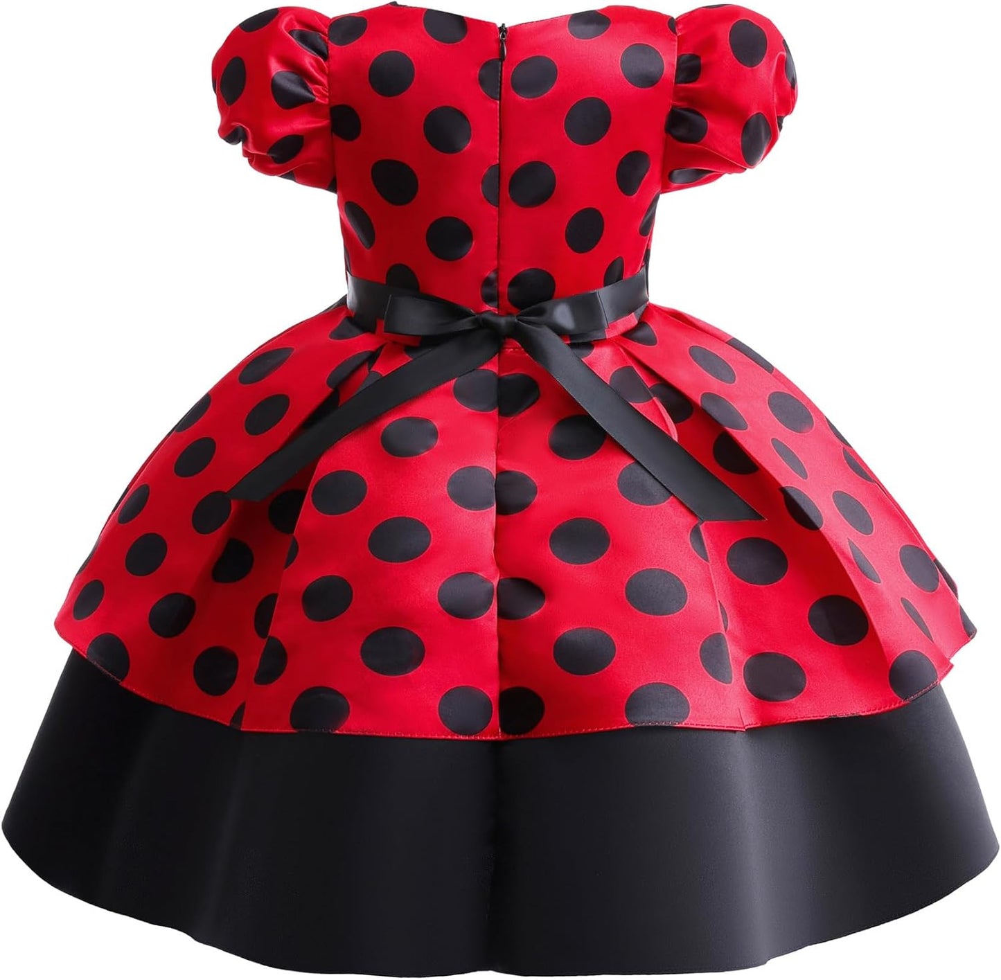 Elegant Girls Polka Dots Dress for Church Holiday Pageant Birthday Tea Party Wear Vintage Princess Ball Gown 2-10Years