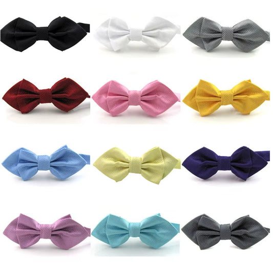 NEW Classic Bowtie Fashion Neckwear Adjustable Men Bow Tie for Wedding Solid Color Polyester Suits Bowties for Men