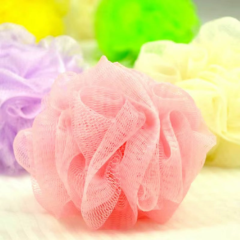 1PCS Soft Body Bubbles Sponge Bath Ball Nylon Scrubber Loofah Mesh Net Ball Cleaning Bath Sponge Multi-Color Shower Flower