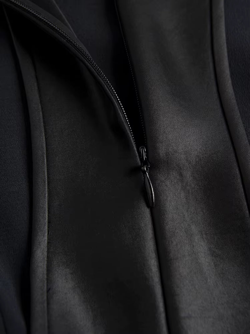 Spring Black Extra Long Faux Leather Tank Dress Autumn Elegant Stylish Backless Maxi Dresses for Women Clothing 2021