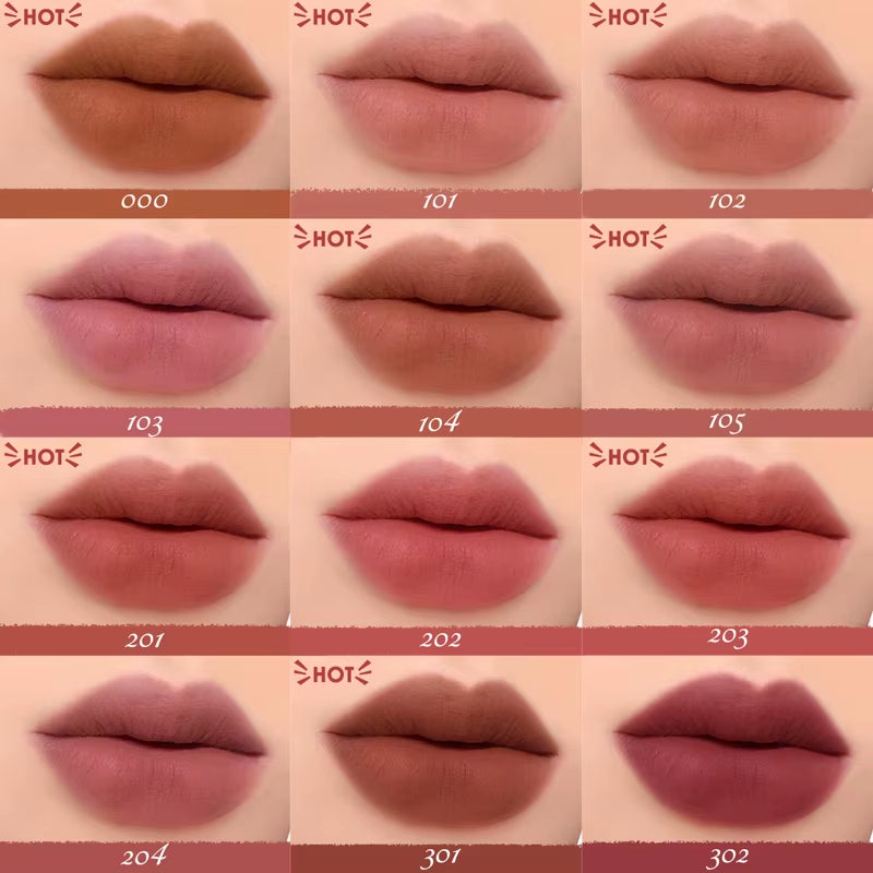 Matte Lipstick Velvet Mist Lip Clay Not Dry Lip Cream 25 Color Nude Lip Stick Waterpoof Lip Cosmetic Makeup Wholesale