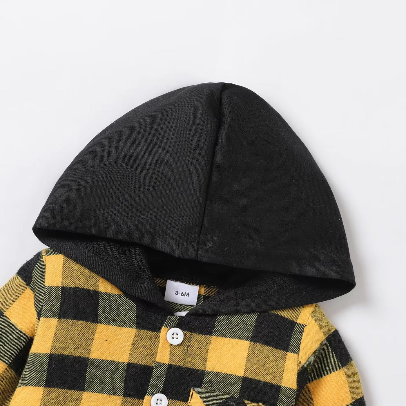 Baby Boy Classic Grid Hooded Top Grid/Houndstooth Classic Suitable for Autumn Season Soft and Comfortable