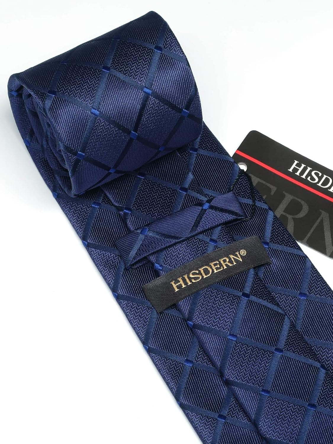 Plaid Checkered Tie Handkerchief Woven Classic Formal Men'S Necktie & Pocket Square Set