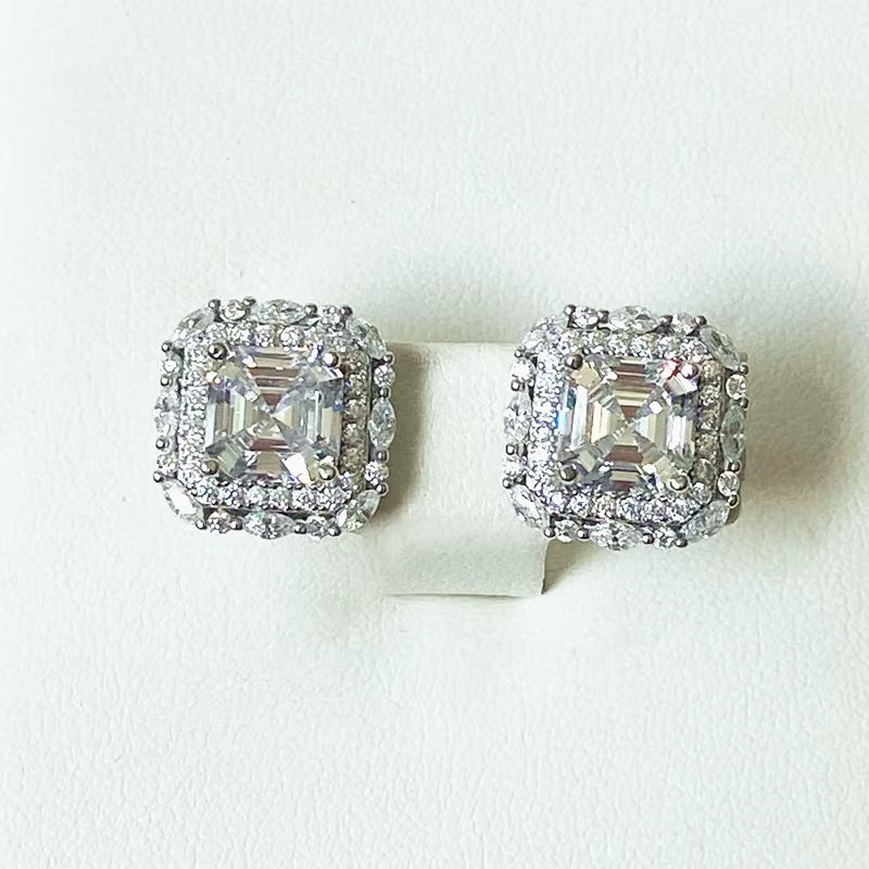 Wholesale Brand 100% 925 Sterling Silver Paraiba Tourmaline Gemstone Birthstone Ear Studs Earrings Ladies Fine Jewelry