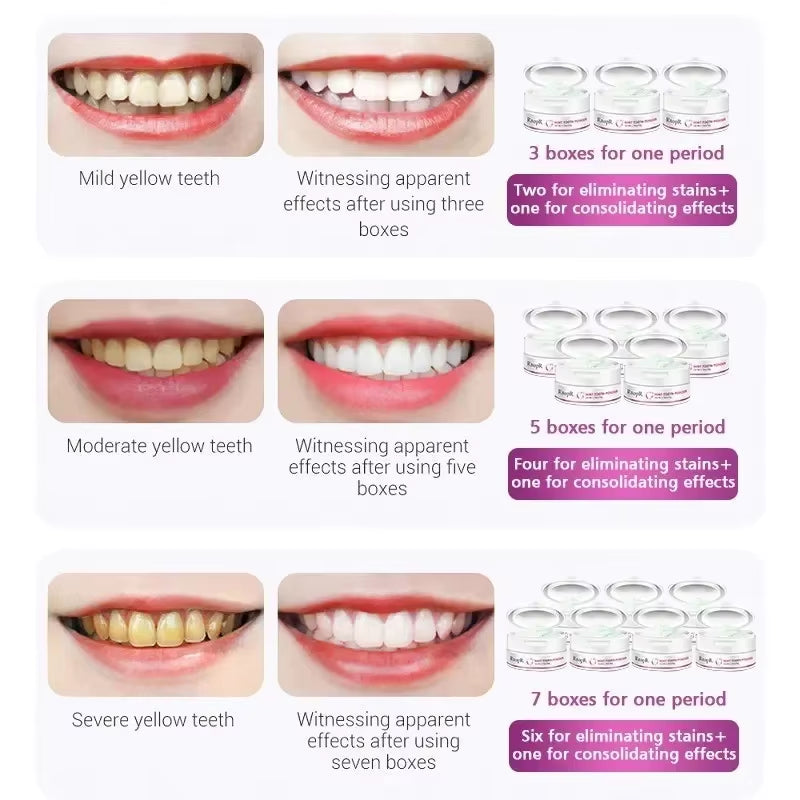 Teeth Whitening Powder Pearl Essence Natural Dental Toothpaste Toothbrush Kit Oral Hygiene for Remove Stains Plaque 55G