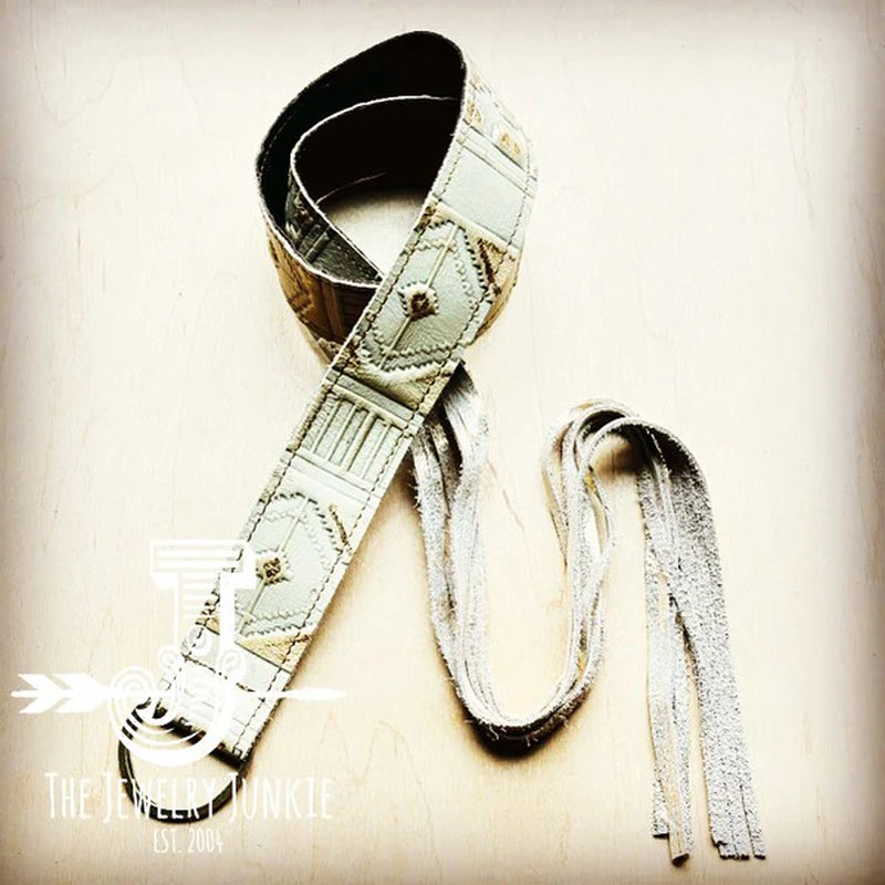 Gilded Navajo Leatherbelt W/Leather Fringe Closure