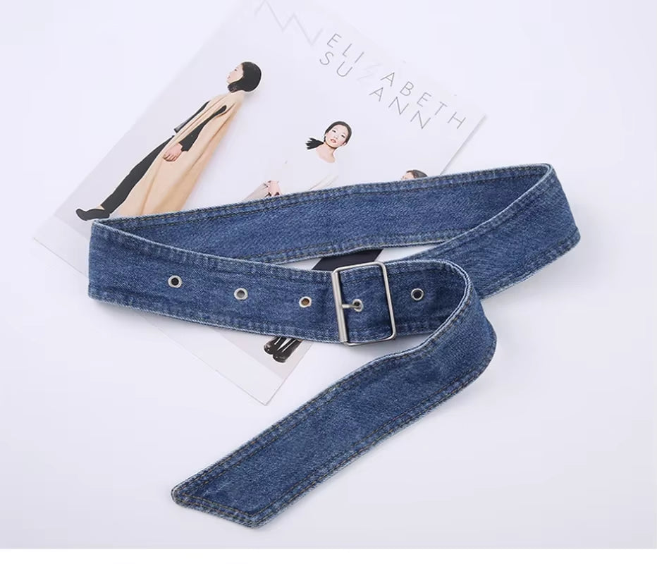 Women'S Belt for Denim Waist Pin Buckle Wide Young Girls Fashion Retro Outer Wearing Accessories Shirt Skirt Decorative Belts