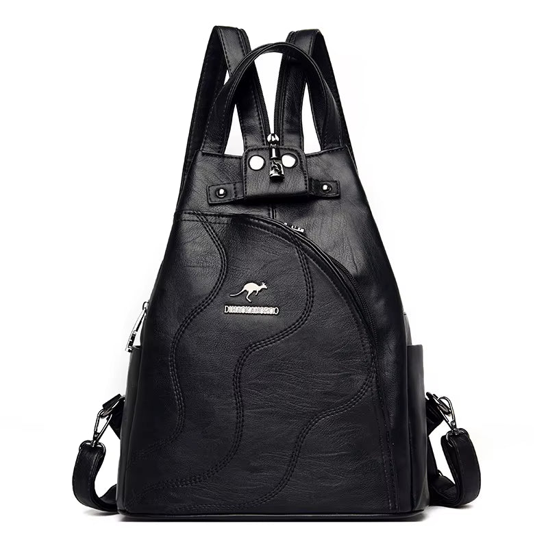 Women Leather Backpacks Zipper Female Chest Bag Travel Back Pack Ladies Bagpack Mochilas School Bags for Teenage Girls Sac a Dos