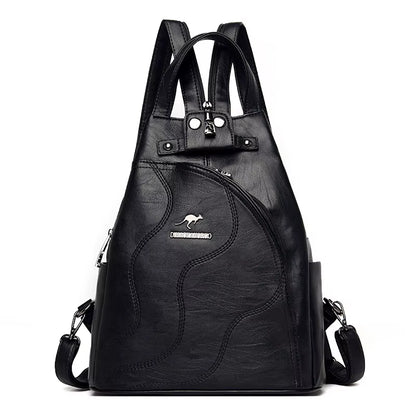 Women Leather Backpacks Zipper Female Chest Bag Travel Back Pack Ladies Bagpack Mochilas School Bags for Teenage Girls Sac a Dos