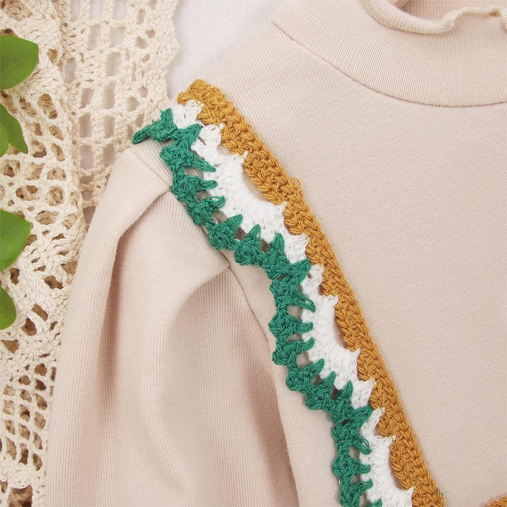 Toddler Girls Long Sleeve Turtle Neck Top Embroidery High Neck Blouse Casual Pullovers Infant Tee Underwear Shirt