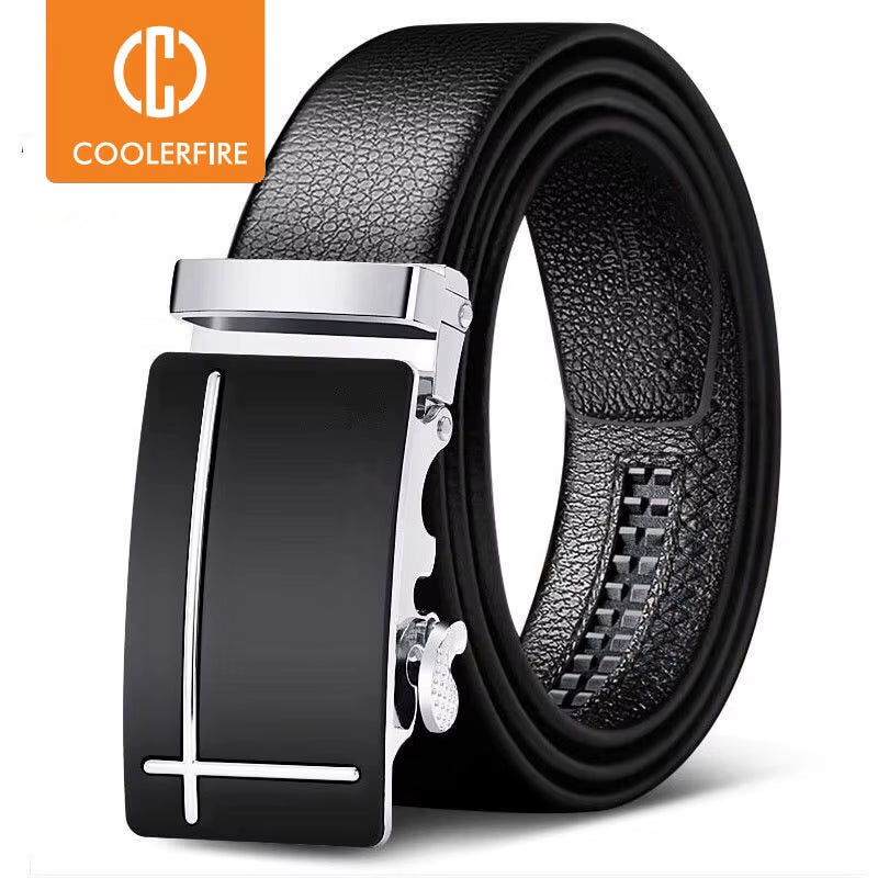 Men Belts Automatic Buckle Belt Genune Leather High Quality Black Male Belts for Men Leather Strap Casual Buises for Jeans