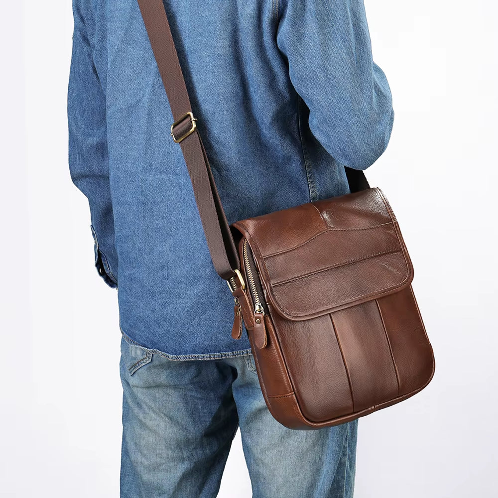 MVA Men'S Genuine Leather Bag Crossbody Bags for Men Messenger Bag Men Leather Fashion Men'S Shoulder Bags Male Handbags 1121