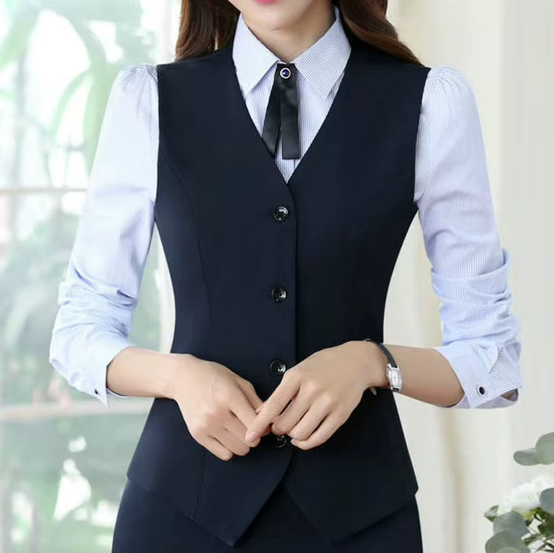 Two Piece Set Women Business Suits Black and Grey Elegant Office Lady Work Formal Pants Suits Female Autumn Winter Clothes 2023