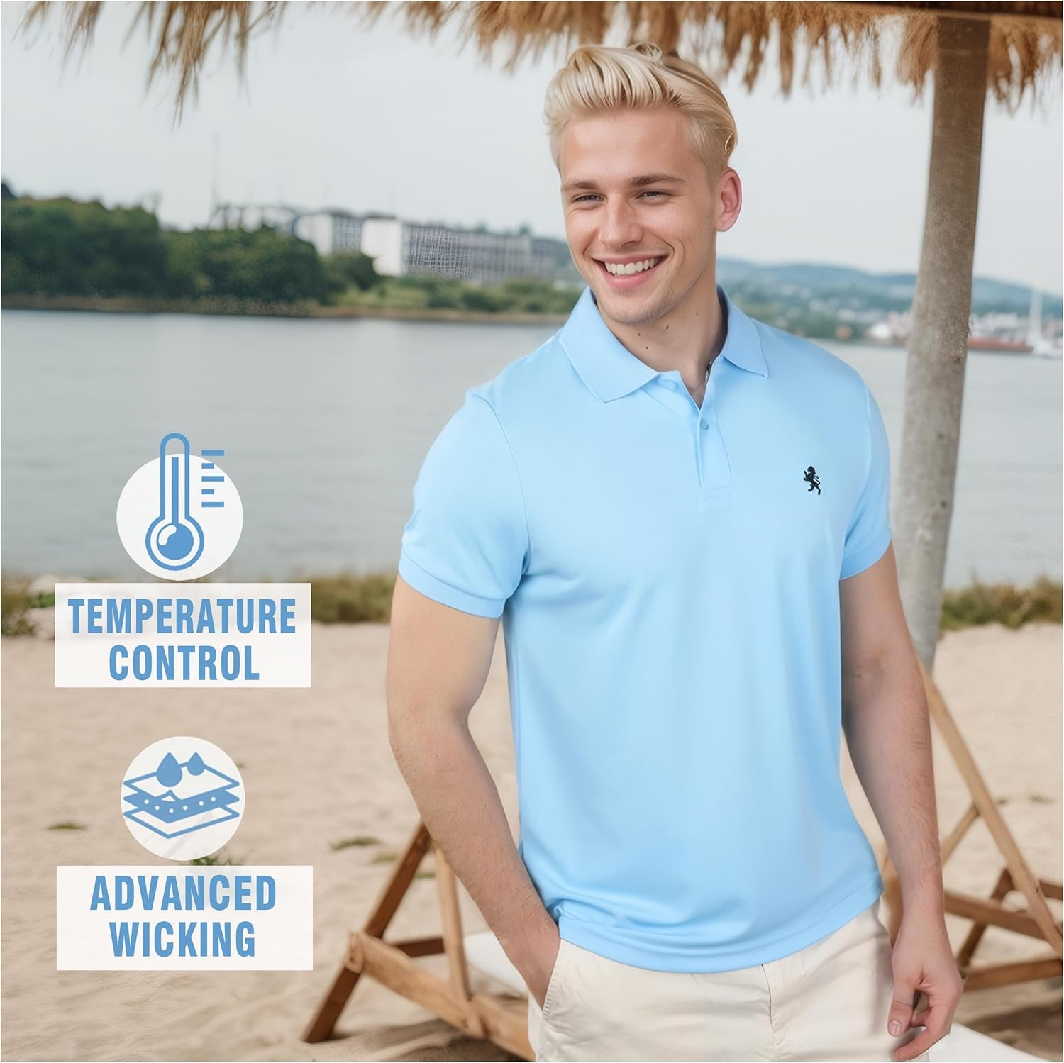 Mens Striped Short Sleeve Polo Shirts 4 Pack