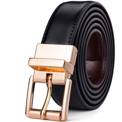 1Pcs Mens Reversible Leather Dress Casual Belts for Men 2.8Cm Wide One Reverse for 2 Colors