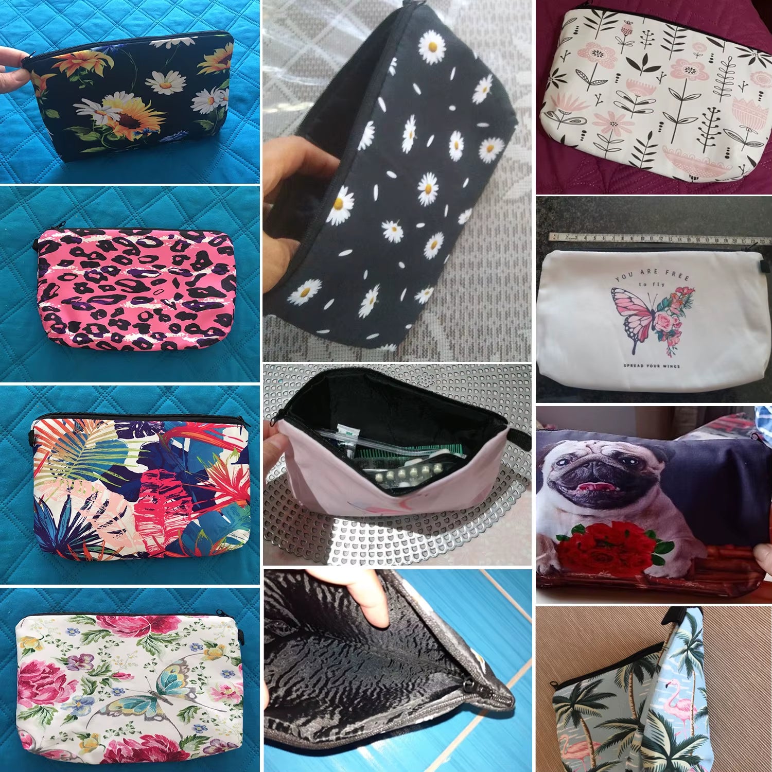 Landscape Painting Makeup Bag Polyester Cosmetic Bag Women'S Necessaire Pouch with Zipper Shaver Kit Bags Luxury Man Travel Bag