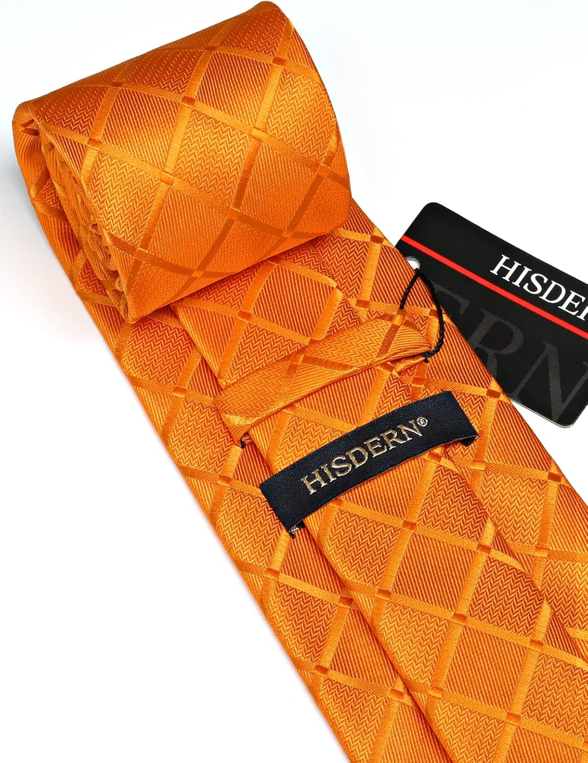 Plaid Checkered Tie Handkerchief Woven Classic Formal Men'S Necktie & Pocket Square Set