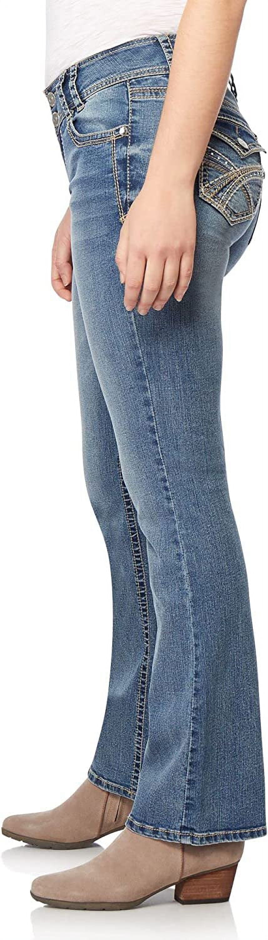 Women'S Luscious Curvy Bootcut Mid-Rise Insta Stretch Juniors Jeans (Standard and Plus)