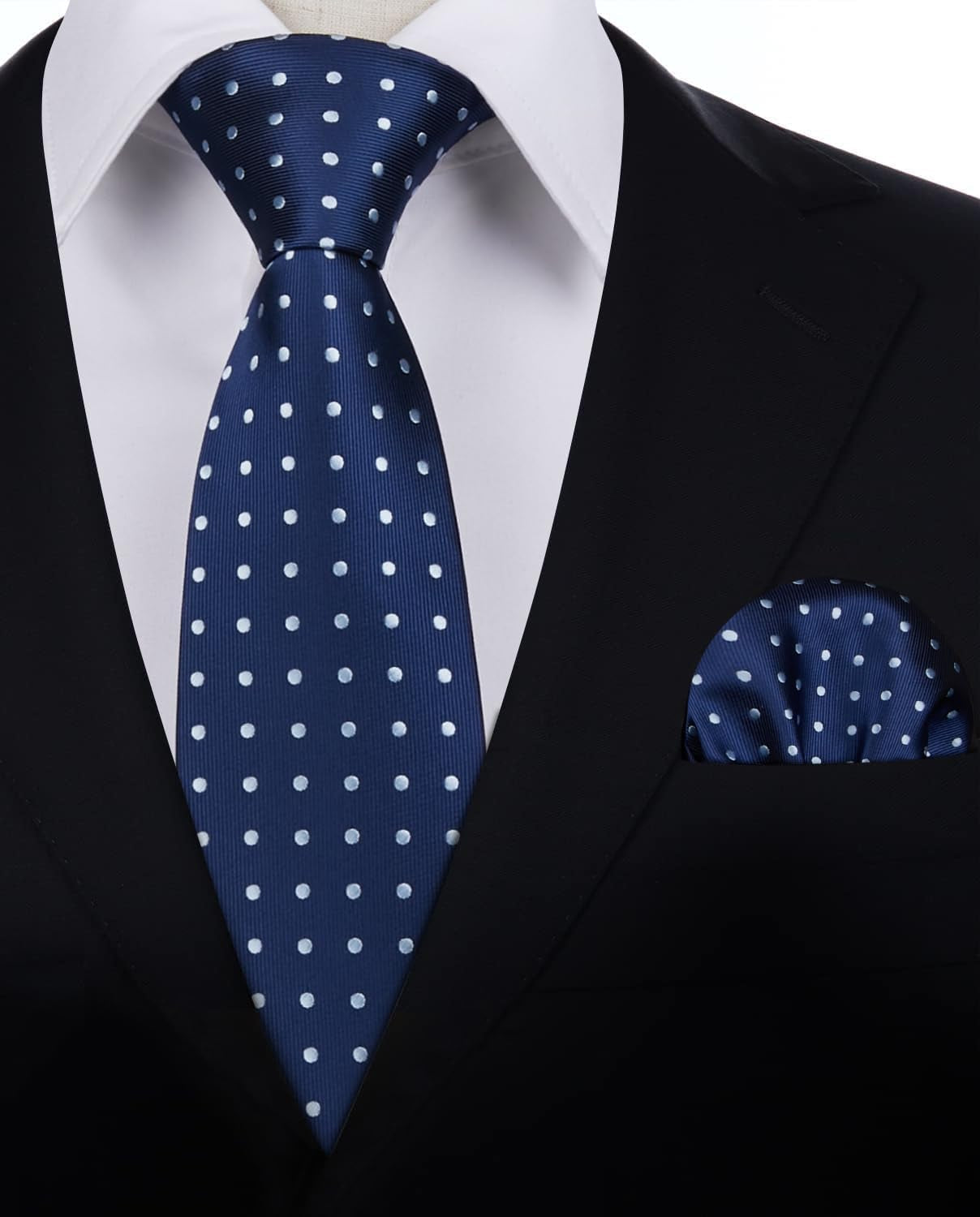 Polka Dot Ties for Men Classic Silk Ties and Pocket Square Formal Business Necktie Handkerchief Wedding Party