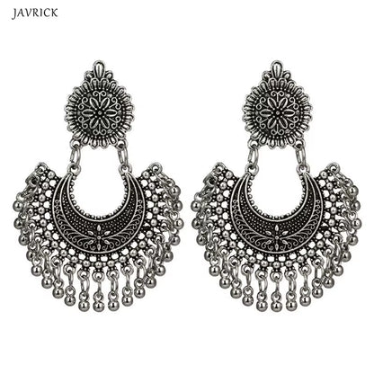 Women Earrings Metal Tassel Jhumka Indian Ethnic Bollywood Dangle Earrings Fashion Jewelry Accessories