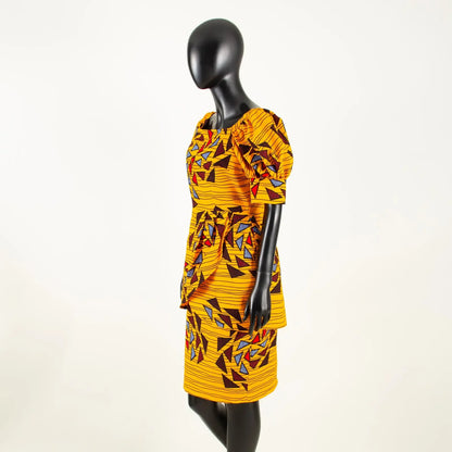 African Ankara Dresses for Women Dashiki Dress Bodycon Dress Print Wax Batik Short Sleeve Party Midi Dress for Lady S2025060