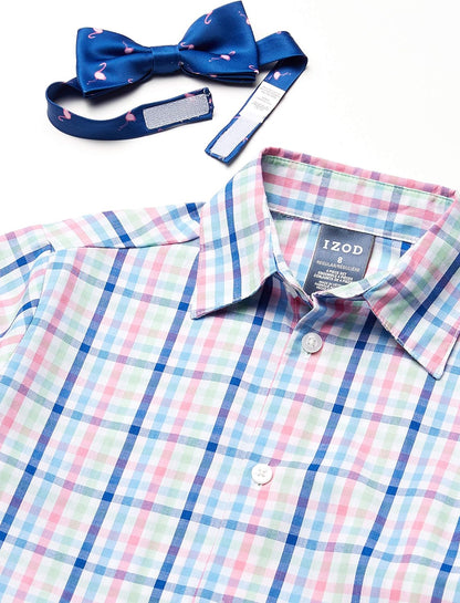 Boys' 4-Piece Set with Collared Dress Shirt, Tie, Vest, and Pants