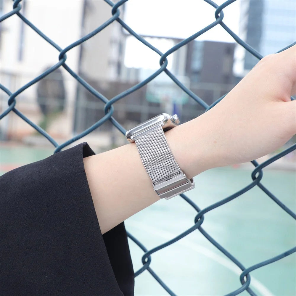 Milanese Loop Band Compatible with Apple Watch Bands 40Mm 44Mm 38Mm 42Mm 41Mm 45Mm Ultra 49Mm Women Men, Mesh Metal Strap Stainless Steel Wrist Adjustable for Iwatch Series 9 8 7 SE 6 5 4 3 2