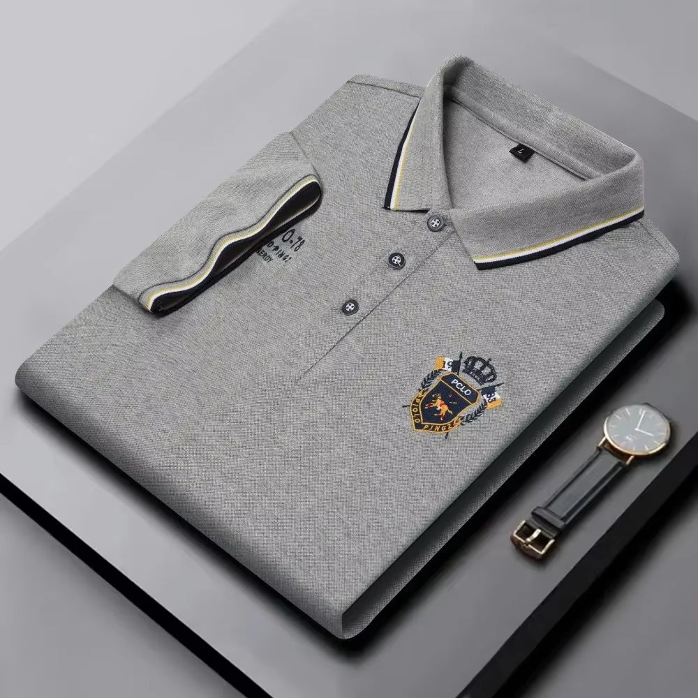 Summer Mens Short Sleeve Polo Shirt Luxury Embroidered Tshirts Lapel Anti-Wrinkle Lightweight Tops Cotton Mens T Shirts