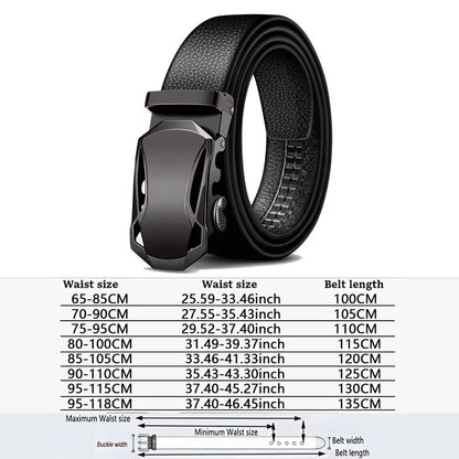 Men Belts Automatic Buckle Belt Genune Leather High Quality Black Male Belts for Men Leather Strap Casual Buises for Jeans