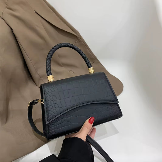 Solid Pu Leather Shoulder Bag Fashion Designer Handbags Top Handle Bags for Women Casual Crossbody Bags