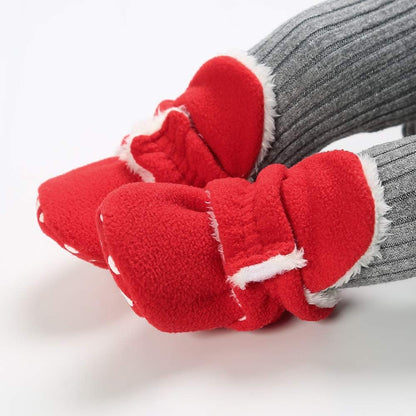 Baby Boy Girl Fleece Booties Newborn Cozy Winter Warm Socks Toddler Non-Slip Soft Sole Crib Shoes…