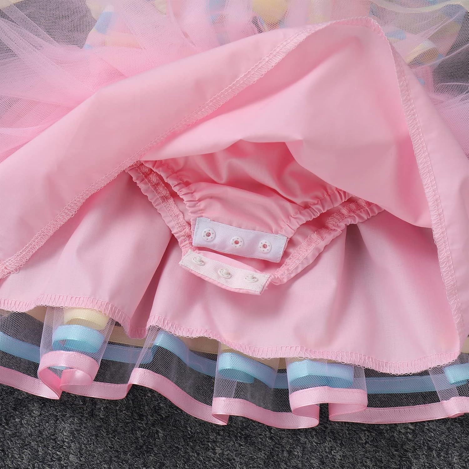 Baby Girl First Birthday Outfit Rainbow Tutu Princess Romper Dress Tiara Shoes 3Pcs Clothes Set for Cake Smash