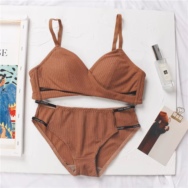 Women Bra and Panties Set Cotton Panties Push up Bras Low Rise Underwear Set Women Sexy Lingerie Set Intimates