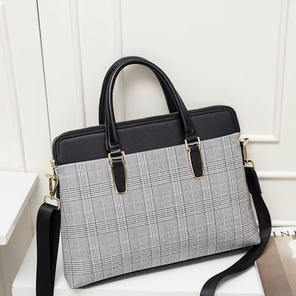 Fashion Women Leather Laptop Briefcases Office Lady Handbags for Woman Business Leather Handbag Notebook Computer Shoulder Bags
