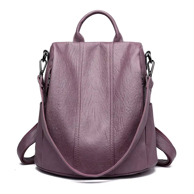 Women'S Waterproof anti Theft Leather Backpack 2024 Girls Shoulder Bags Multifunctional Large Capacity Travel Backpacks Mochilas