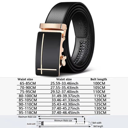 Men Belts Automatic Buckle Belt Genune Leather High Quality Black Male Belts for Men Leather Strap Casual Buises for Jeans