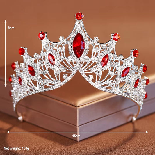 Itacazzo Bridal Headwear Green-Colour Ladies Exquisite Dazzling Party Crown Luxurious Birthday Tiaras
