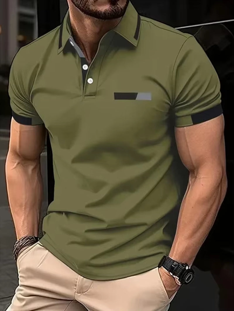 Men'S Short Sleeve Polo Shirt , Summer Casual Lapel Sports Men Polos Gift for Men EUROPEAN Measurement