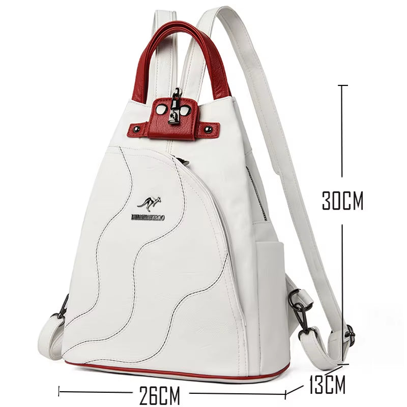 Women Leather Backpacks Zipper Female Chest Bag Travel Back Pack Ladies Bagpack Mochilas School Bags for Teenage Girls Sac a Dos