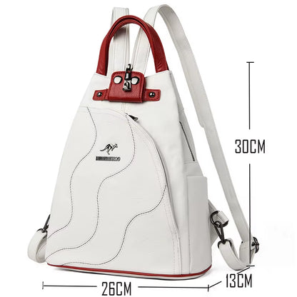Women Leather Backpacks Zipper Female Chest Bag Travel Back Pack Ladies Bagpack Mochilas School Bags for Teenage Girls Sac a Dos