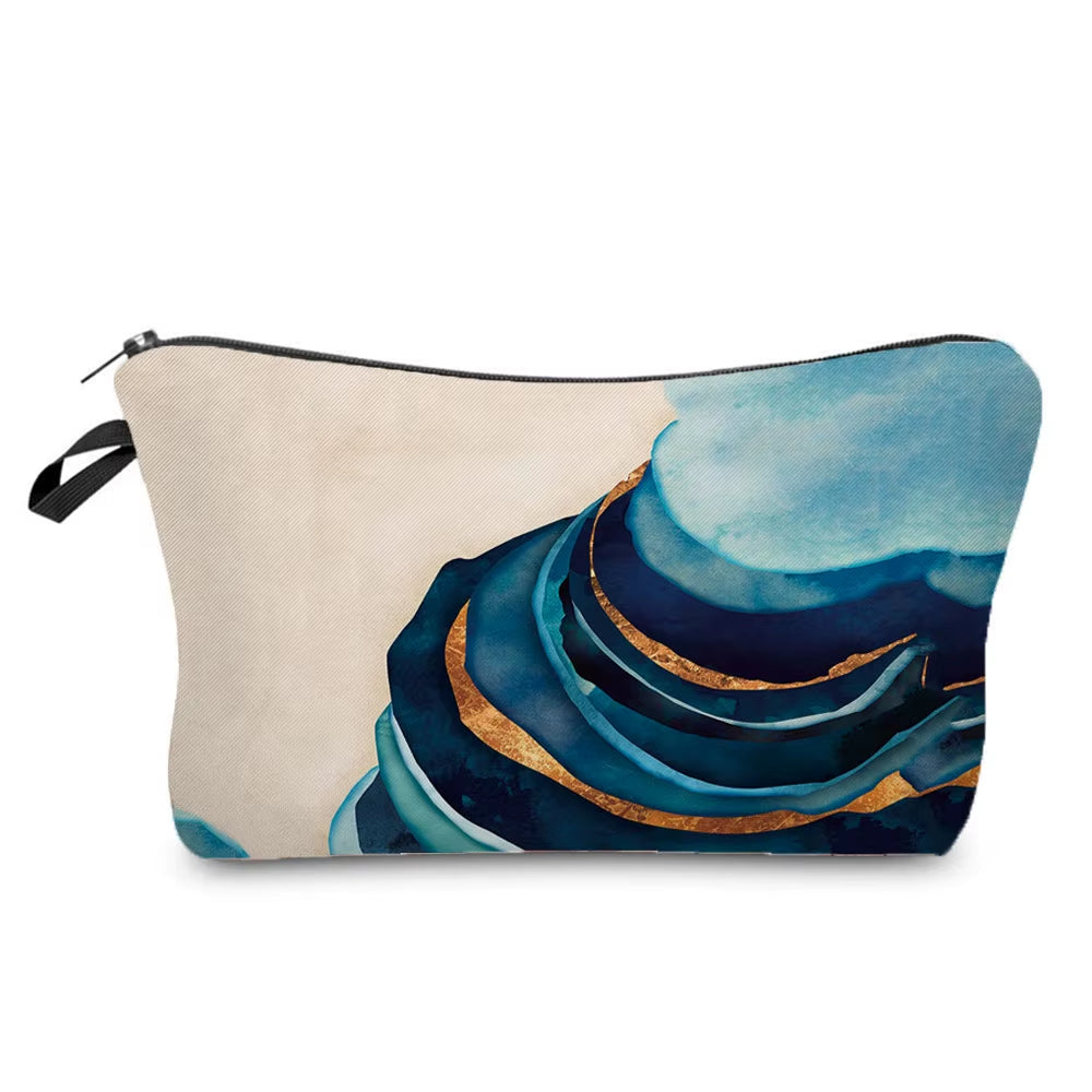 Landscape Painting Makeup Bag Polyester Cosmetic Bag Women'S Necessaire Pouch with Zipper Shaver Kit Bags Luxury Man Travel Bag