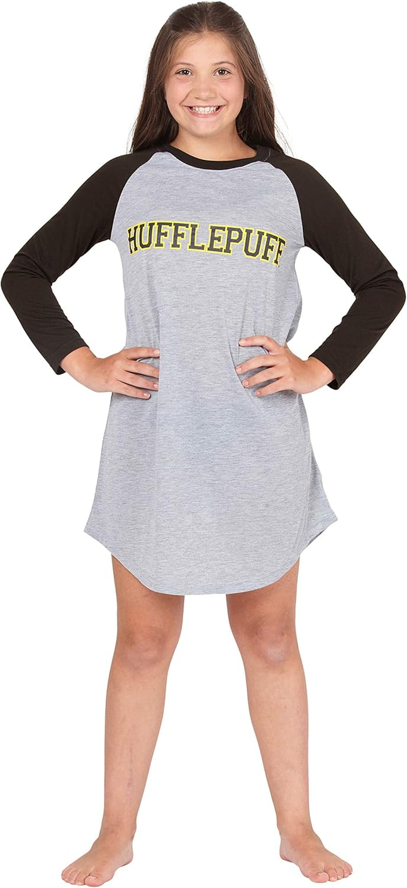 Harry Potter Nightgown for Girls Hogwarts House Raglan Long Sleeve Pajama