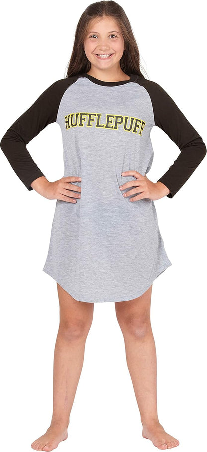 Harry Potter Nightgown for Girls Hogwarts House Raglan Long Sleeve Pajama